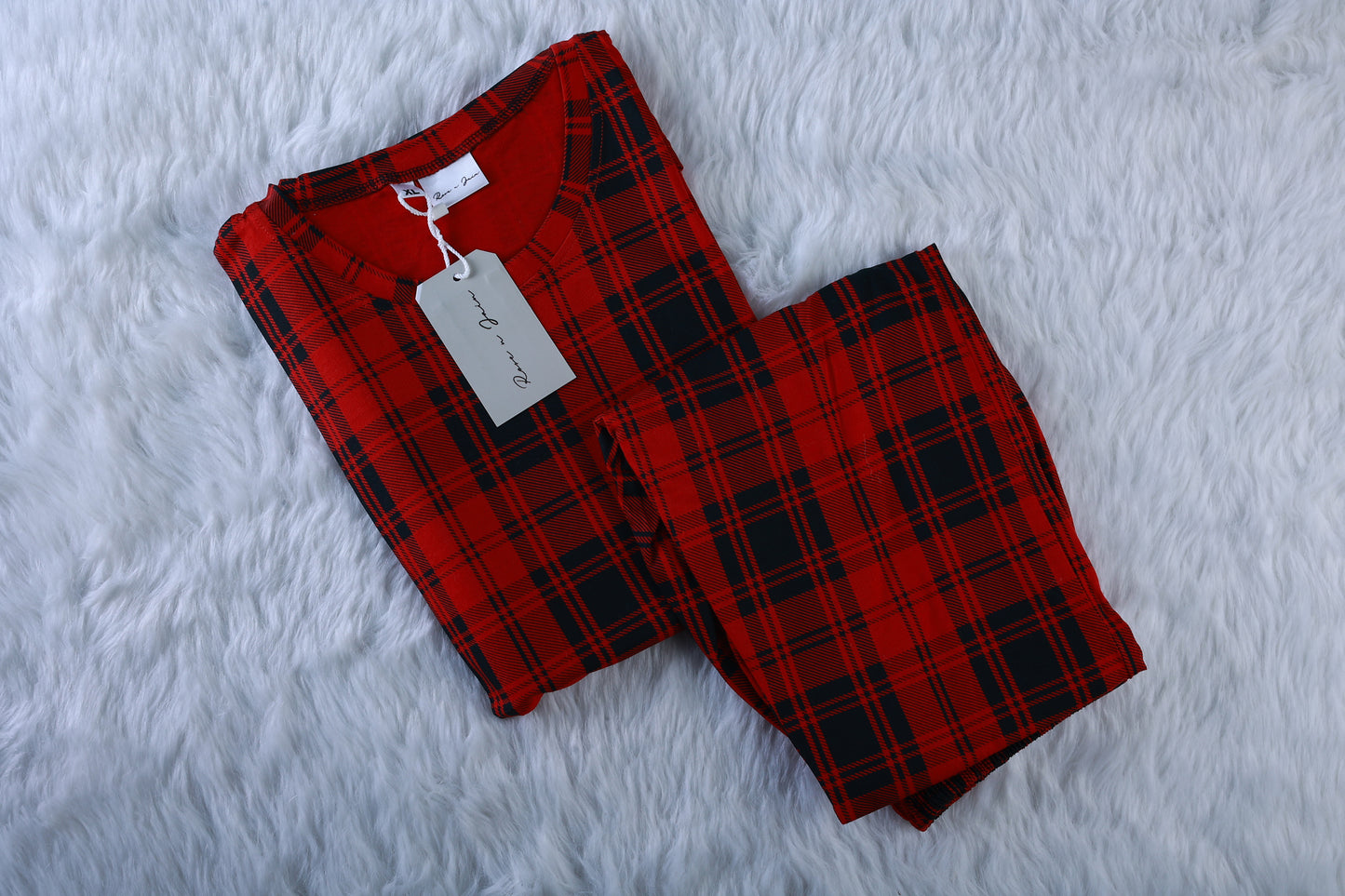Crimson Plaid loungewear for women